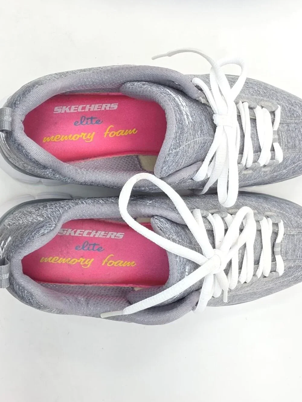 Skechers Flex Elite 11863 Sneakers Shoes Womens 9 Silver Gray Memory Foam